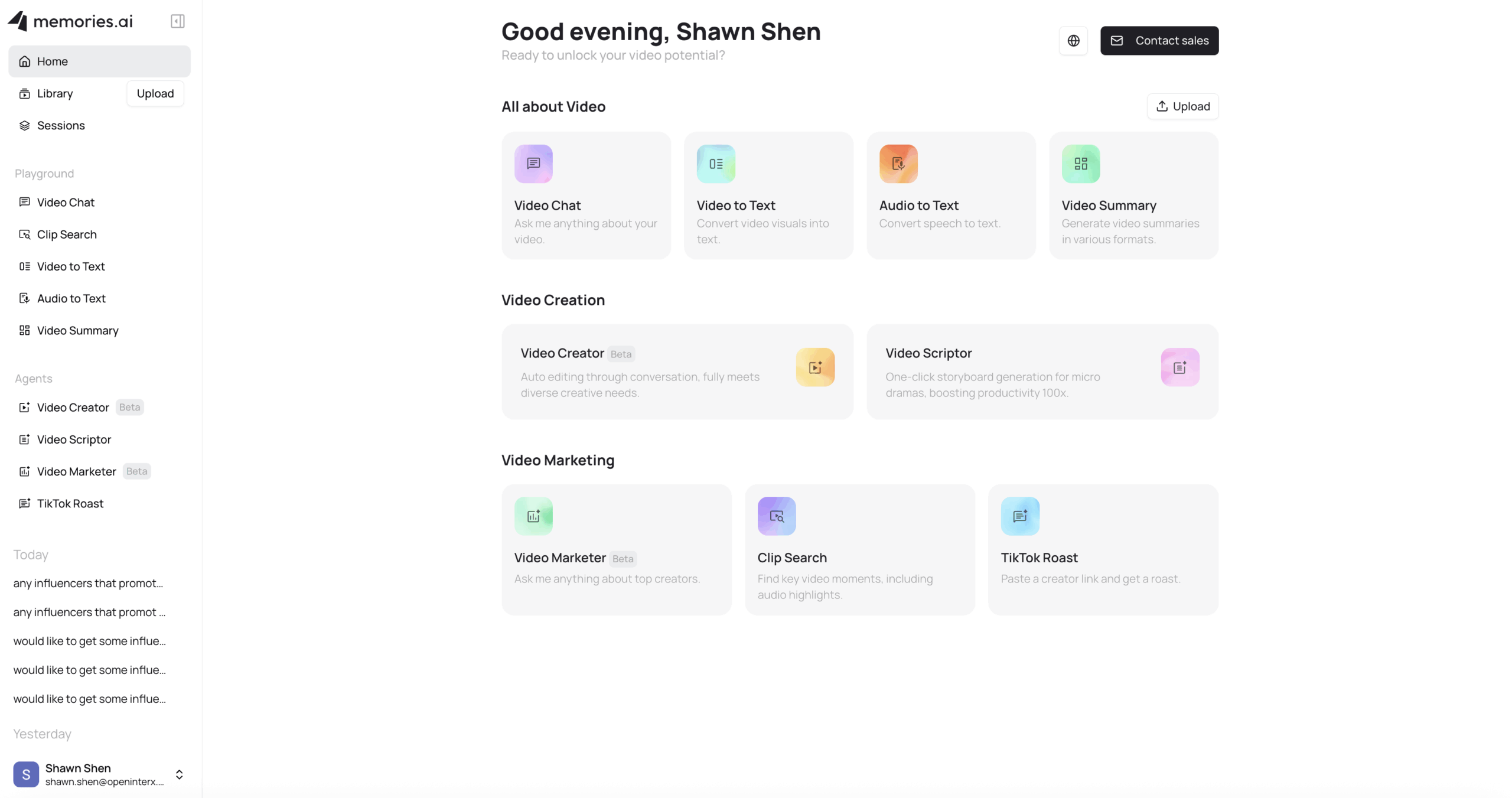 Memories.ai's Platform