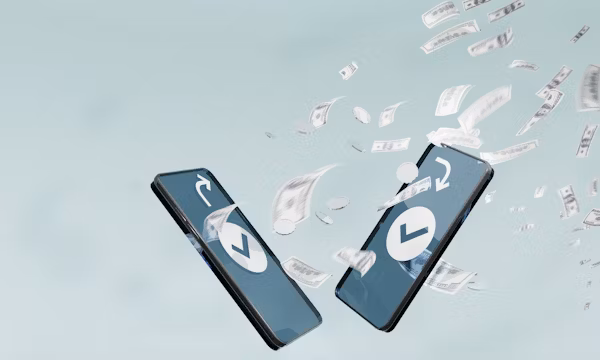two phone with green screen