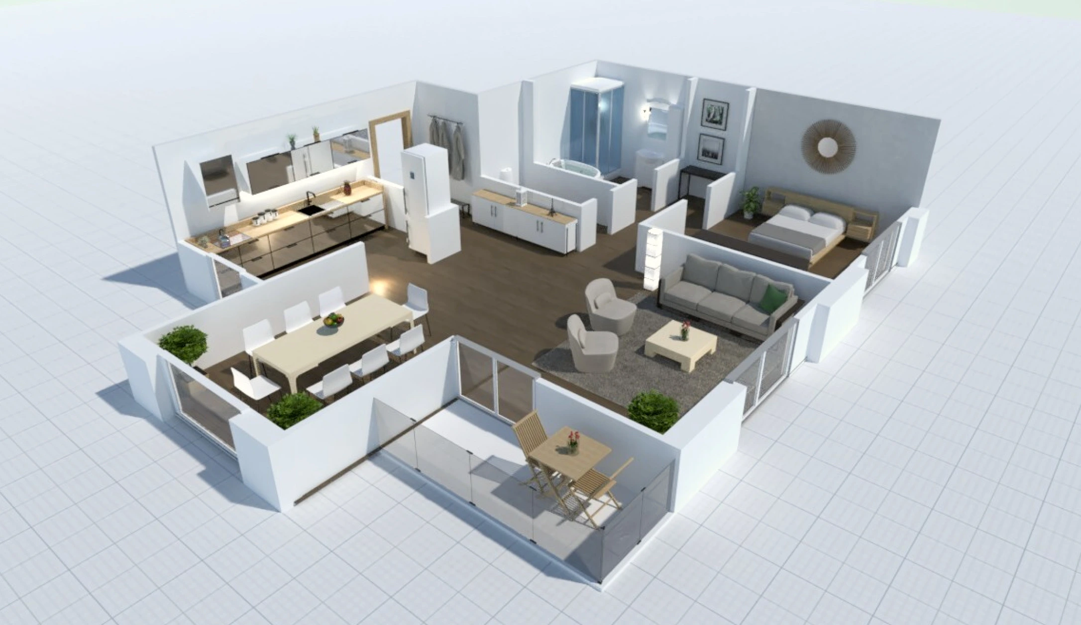 AI software generating digital floor plans for smart architecture projects.