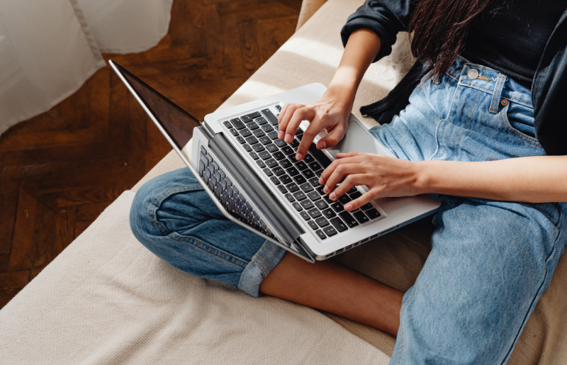 Person shopping online with AI UX