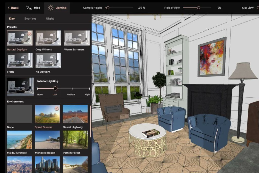 “AI-powered platform generating digital interior design layout”