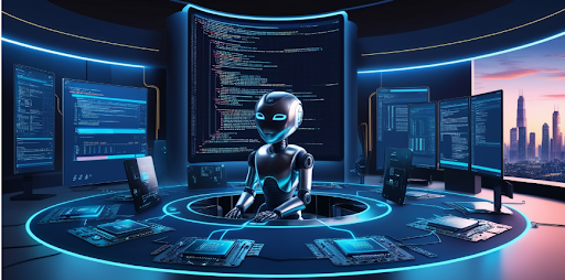 Workflow showing AI coding agent automating software development tasks