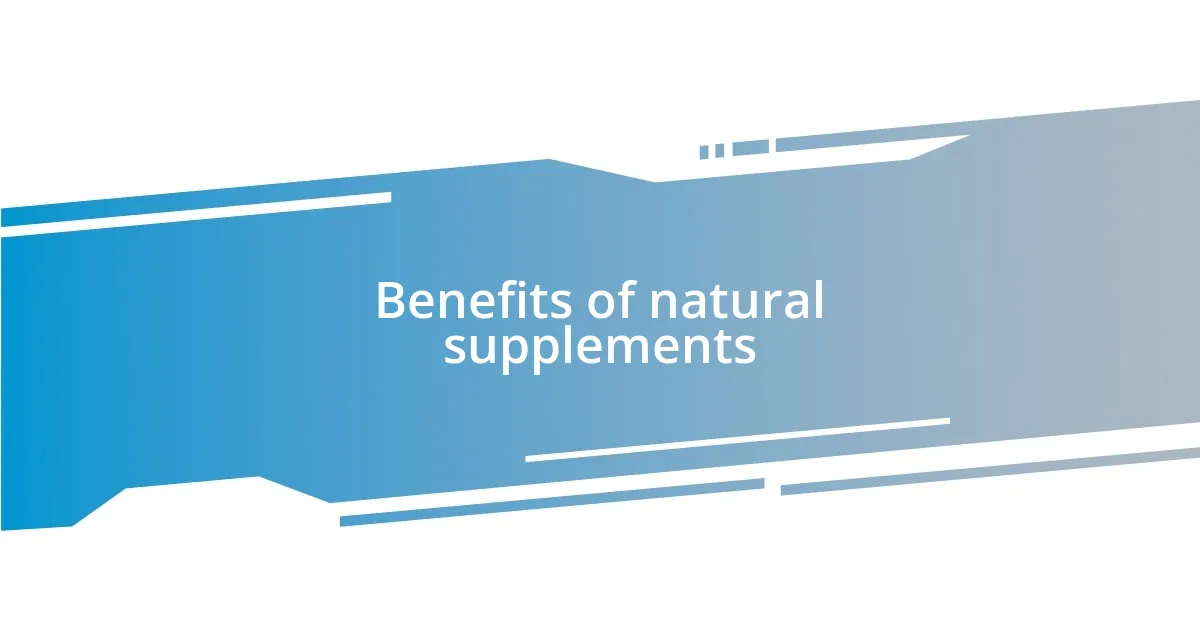 Benefits