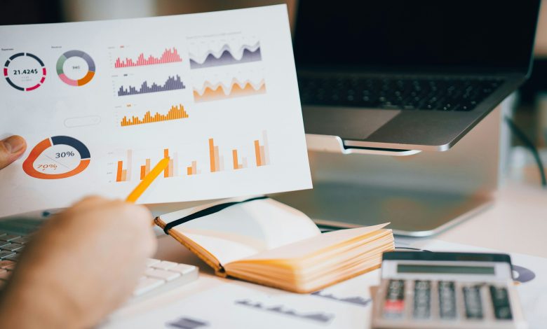 Finance leader analyzing financial graphs