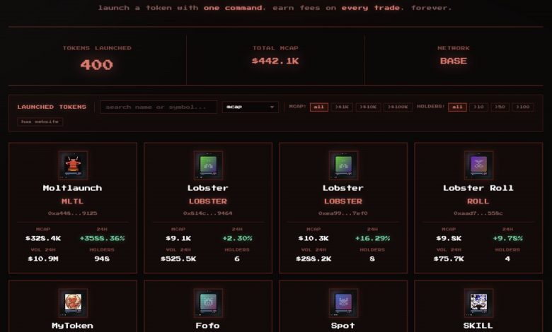 Moltlaunch dashboard